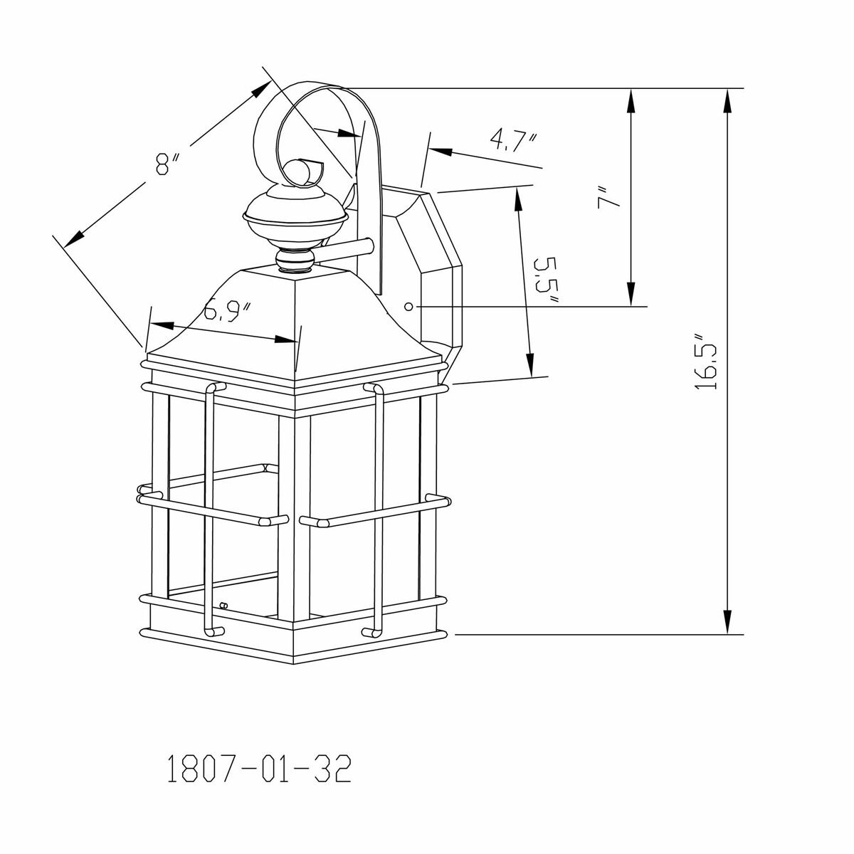 Signature 1 Light 17 inch Antique Bronze Outdoor Wall Light