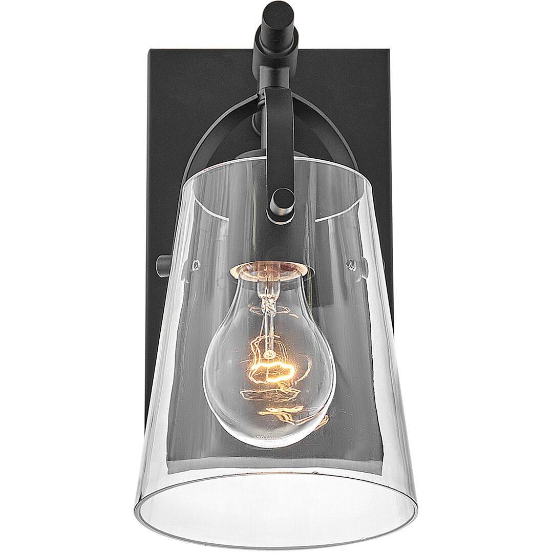 Foster 1 Light 6.5 inch Black Vanity Light Wall Light in Clear