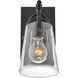 Foster 1 Light 6.5 inch Black Vanity Light Wall Light in Clear