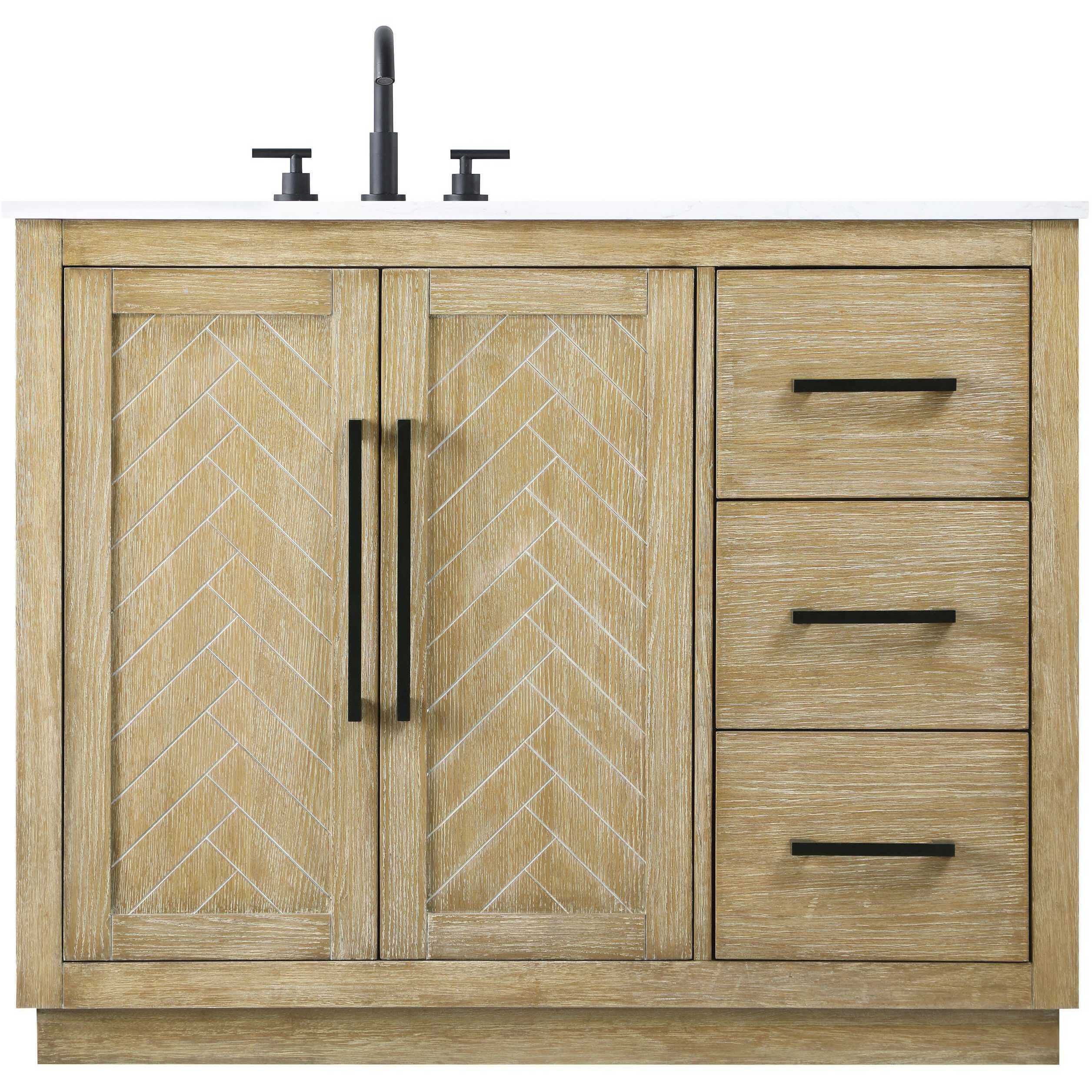 Chase 42 X 34 inch Linen Oak Bathroom Vanity Cabinet