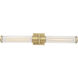 Positano LED 29 inch Satin Brass Bathroom Vanity Wall Light in Clear Ribbed