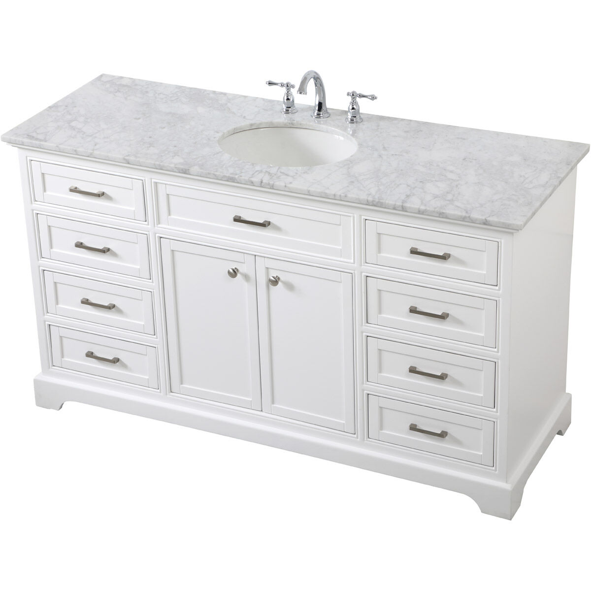 Americana 60 X 22 X 35 inch White Vanity Sink Set