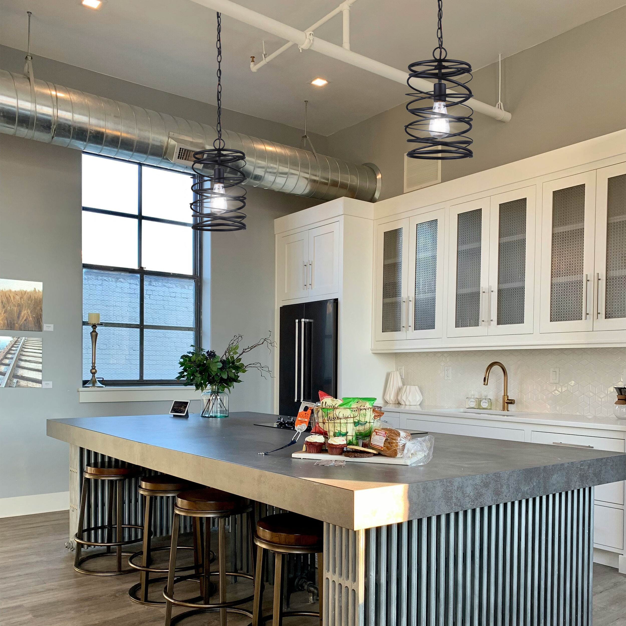 Madison 1 Light 8 inch Black Pendant Ceiling Light