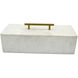 Anita 14 X 6 inch White and Brass Box