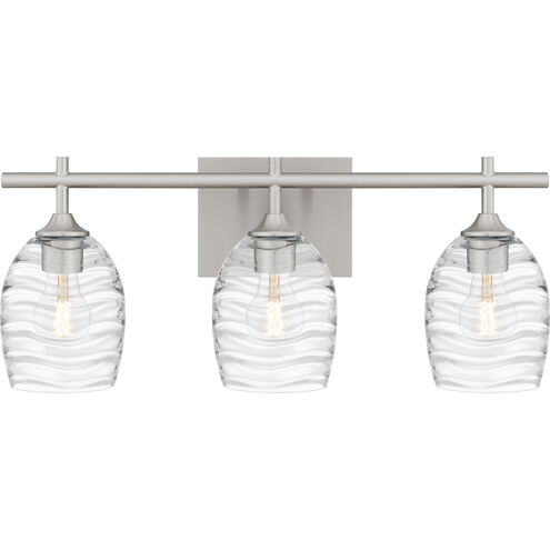 Quoizel Lucy 3 Light 22 inch Brushed Nickel Bath Light Wall Light, Large LCY8622BN - Open Box