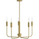 Austen 5 Light 28.25 inch Lacquered Brass Chandelier Ceiling Light