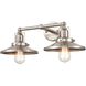 English Pub 2 Light 18 inch Satin Nickel Vanity Light Wall Light
