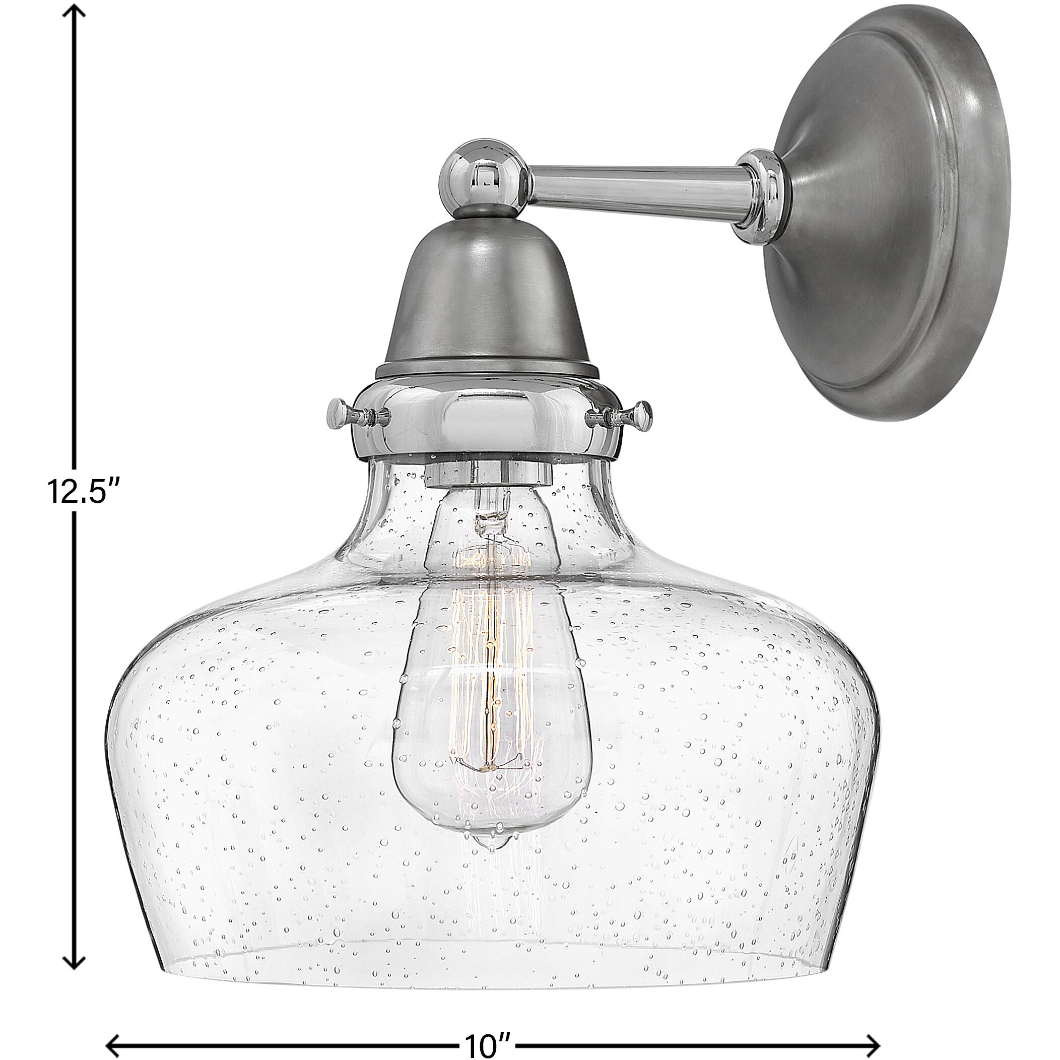 Academy 1 Light 10 inch English Nickel with Polished Nickel Indoor Wall Sconce Wall Light