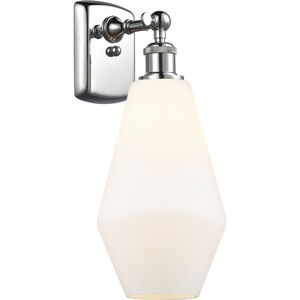 Ballston Cindyrella 1 Light 7 inch Polished Chrome Sconce Wall Light in Incandescent, Matte White Glass