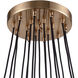 Boudreaux 17 Light 29 inch Antique Gold with Matte Black Chandelier Ceiling Light