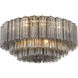 Addis 16 Light 32 inch Aged Brass Flush Ceiling Light in Smoke