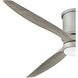 Hover Flush 60 inch Brushed Nickel with Weathered Wood Blades Fan