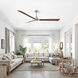 Atlas Alessandra - LK 72 inch Brushed Nickel with Walnut Tone Blades Ceiling Fan