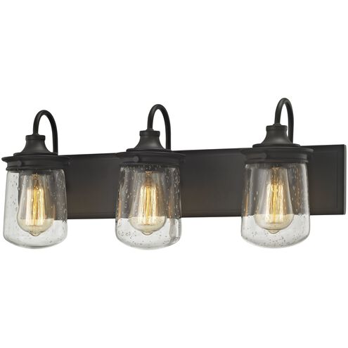 Hamel 3 Light 24 inch Oil Rubbed Bronze with Clear Vanity Light Wall Light
