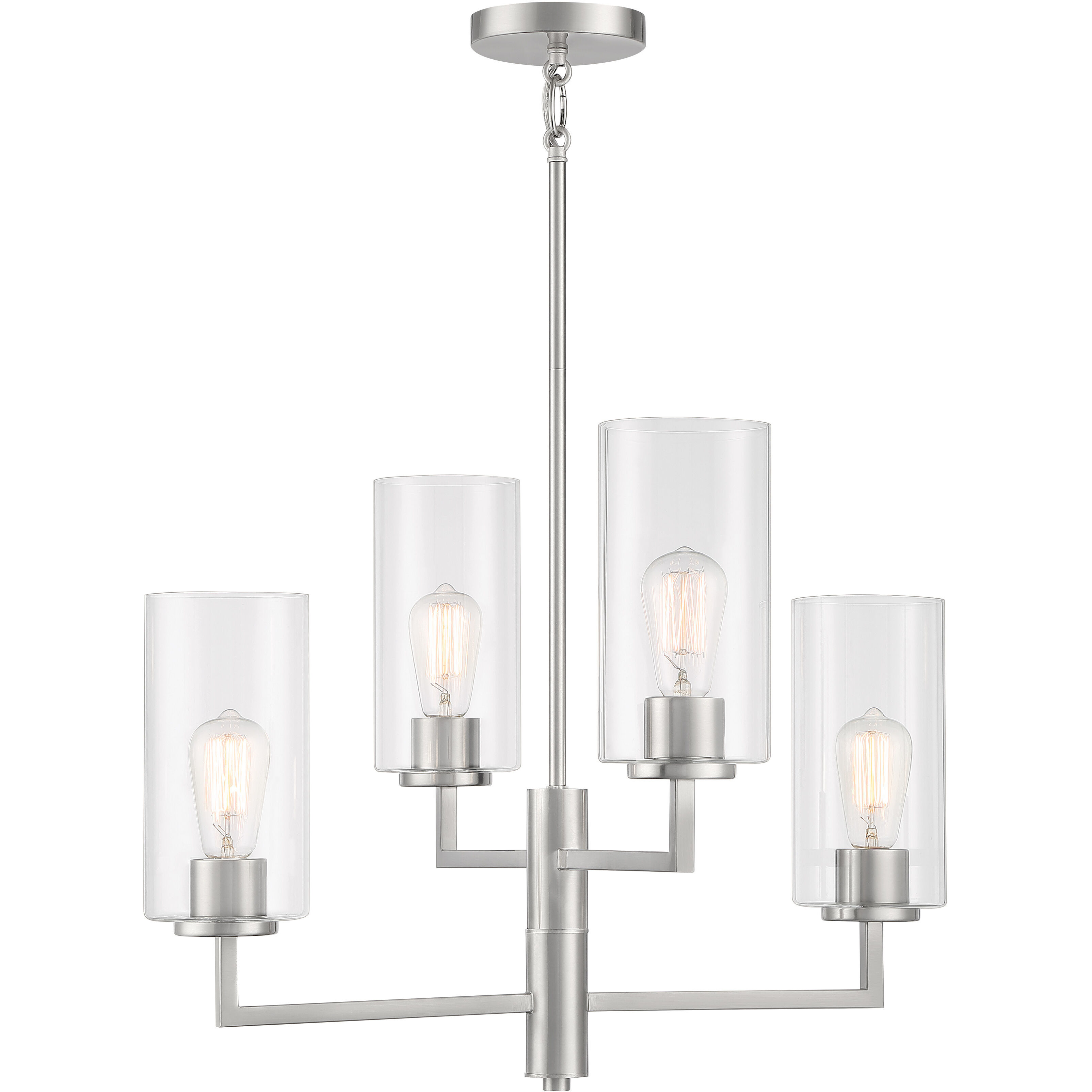 Acacia 4 Light 24 inch Brushed Nickel Chandelier Ceiling Light