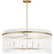 Drew & Jonathan Finley 6 Light 35.5 inch Satin Brass Chandelier Ceiling Light in LED