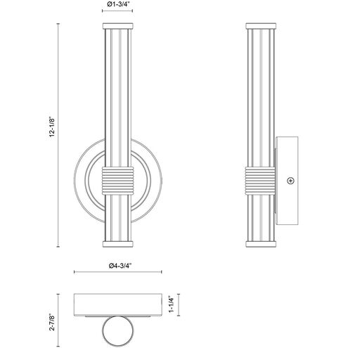 Alora Mood Elsie LED 1.75 inch Matte Black Bath Vanity Light Wall Light