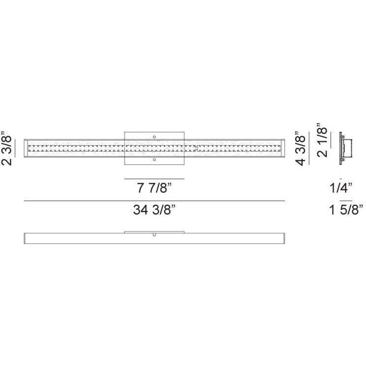 Millare LED 34.38 inch Aluminum Wall Sconce Wall Light