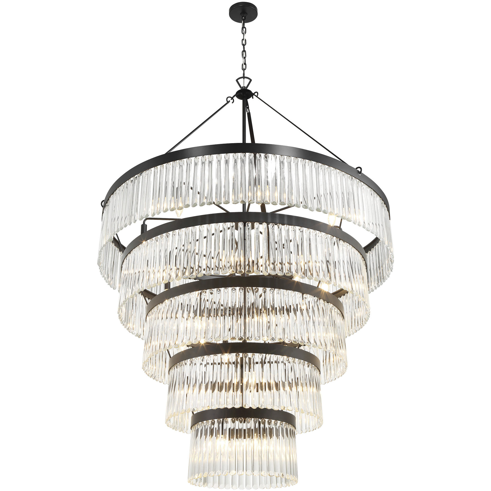 Emory 30 Light 48 inch Black Forged Chandelier Ceiling Light