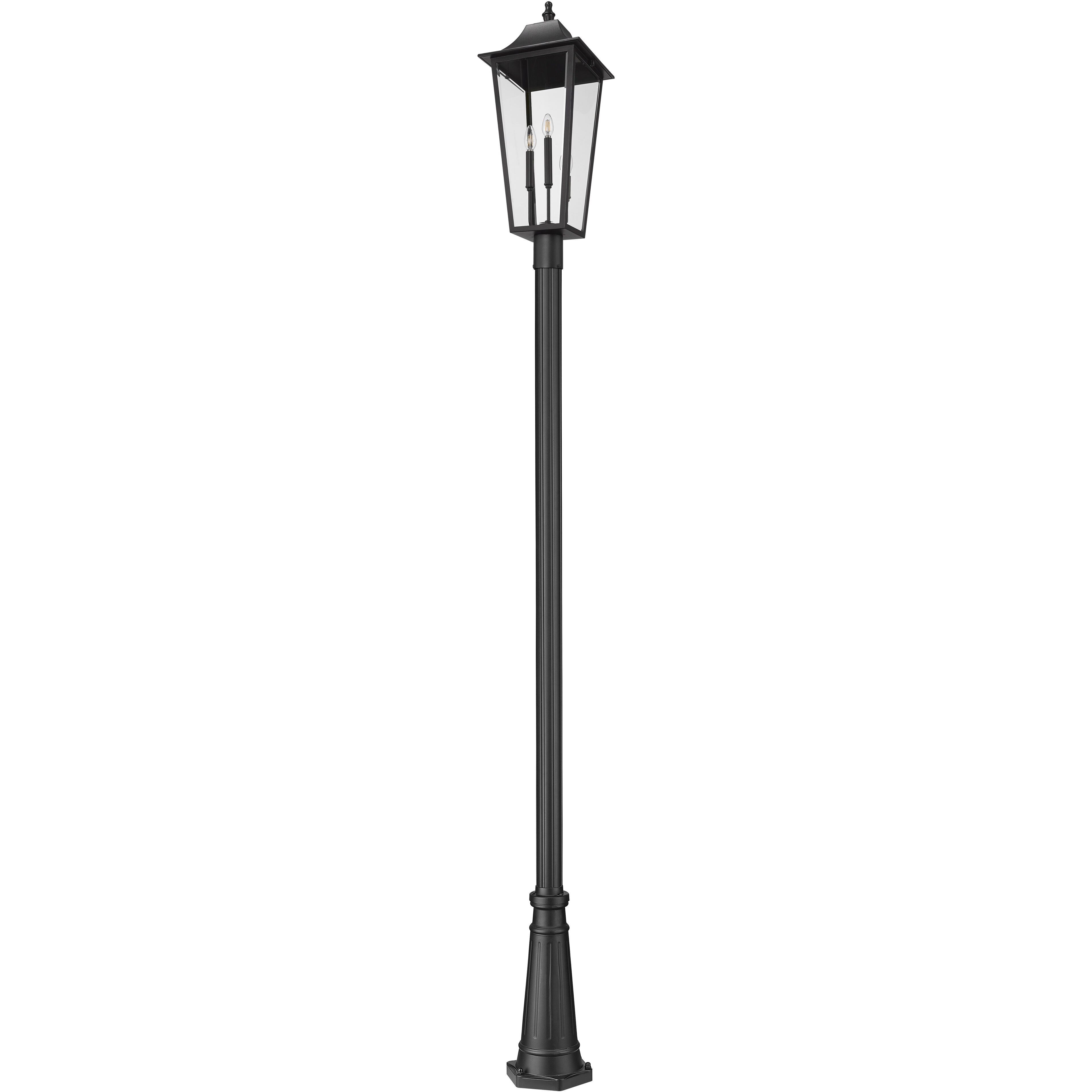 Gannon 3 Light 125.5 inch Black Outdoor Post Mounted Fixture in G9