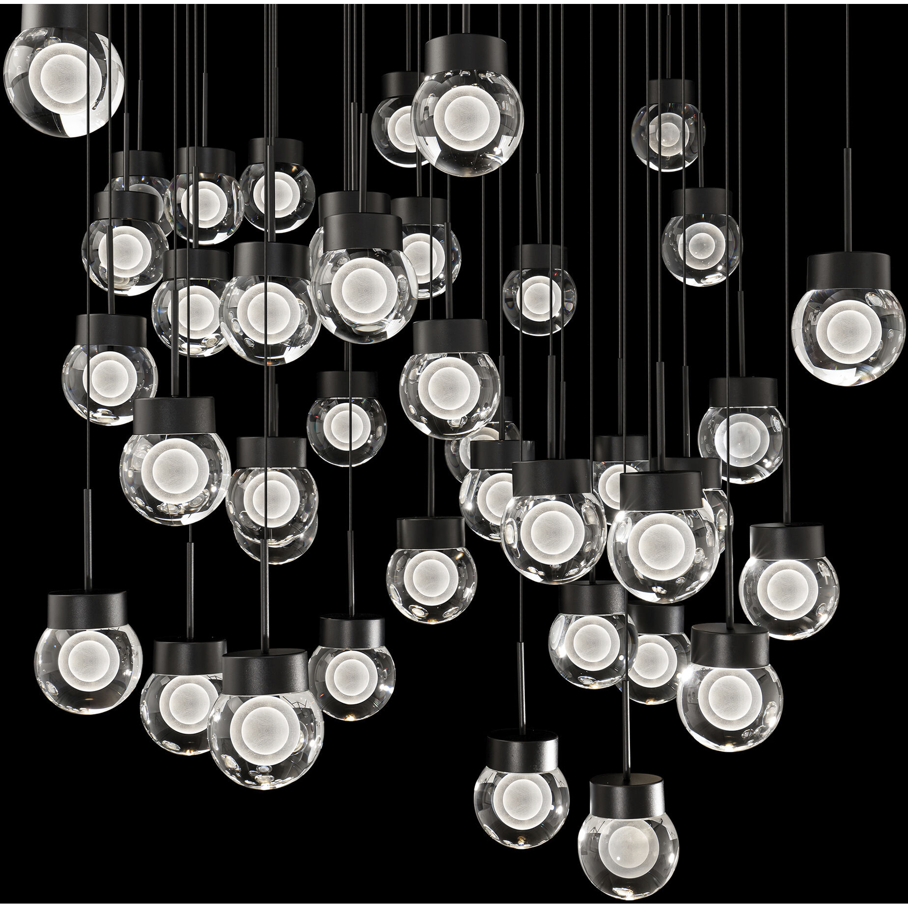 Double Bubble 41 Light 28 inch Black Multi-Light Pendant Ceiling Light