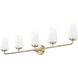 Montford 5 Light 40 inch Modern Gold Bath Vanity Light Wall Light