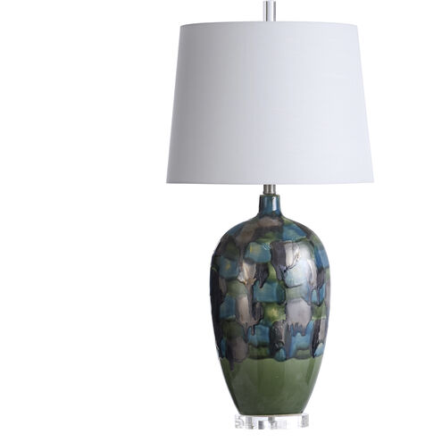 Aasha 34 inch 150.00 watt Colorful Reactive Glazed Table Lamp Portable Light