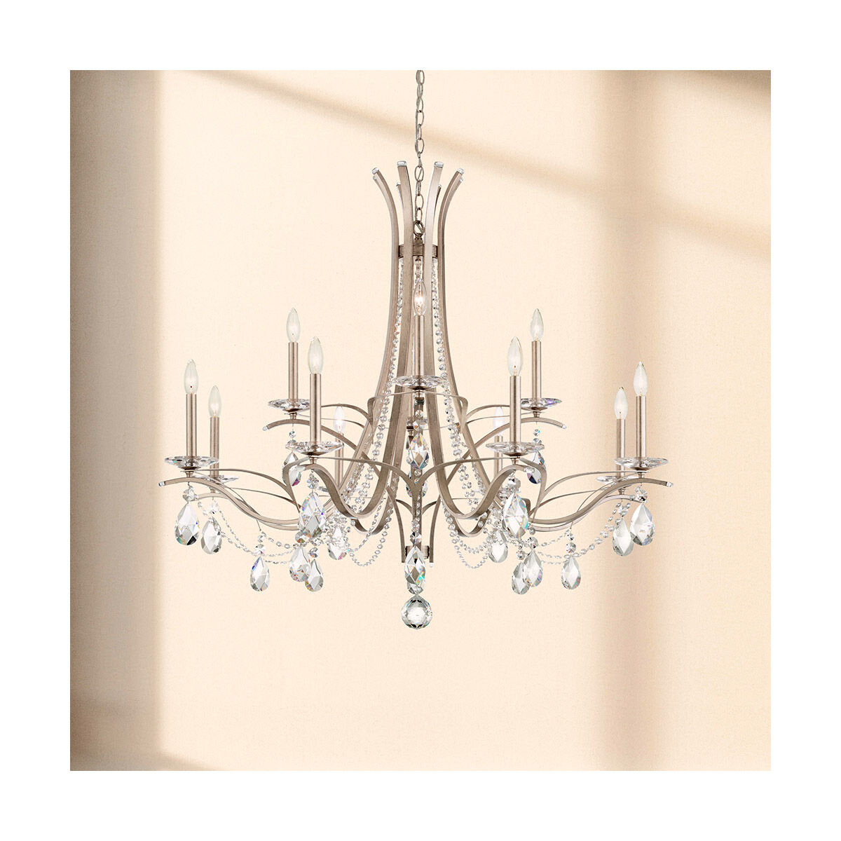 Vesca 12 Light 45 inch Antique Silver Chandelier Ceiling Light in Heritage