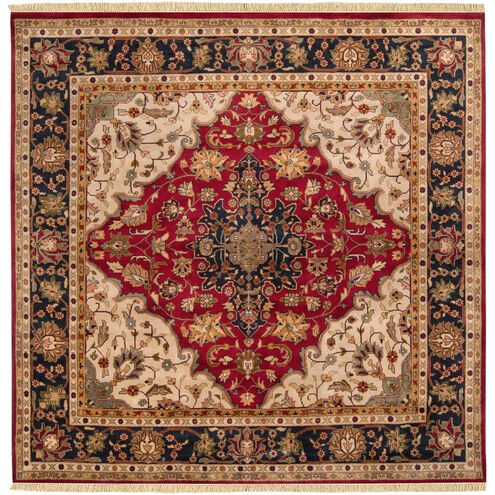 Taj Mahal 96 X 96 inch Dark Red, Black, Dark Brown, Tan, Beige Rug