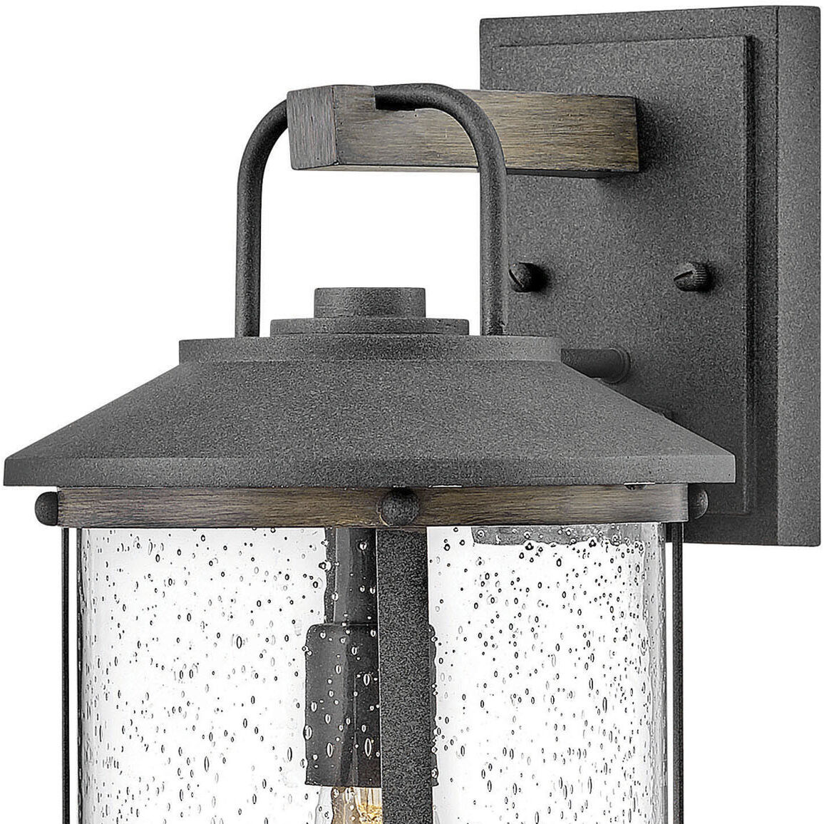 Estate Series Lakehouse Outdoor Wall Mount Lantern in Aged Zinc, Non-LED