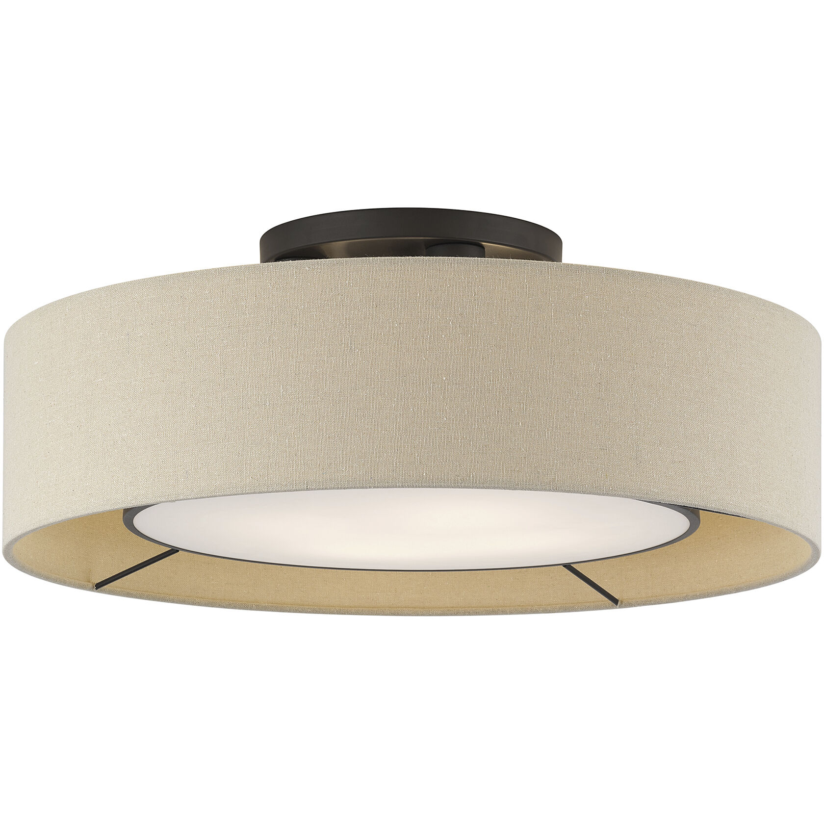 Ellsworth 4 Light 21 inch Bronze Semi Flush Mount Ceiling Light, Large