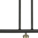 Ballston Cindyrella 3 Light 36 inch Black Antique Brass Island Light Ceiling Light in Incandescent, Matte White Glass