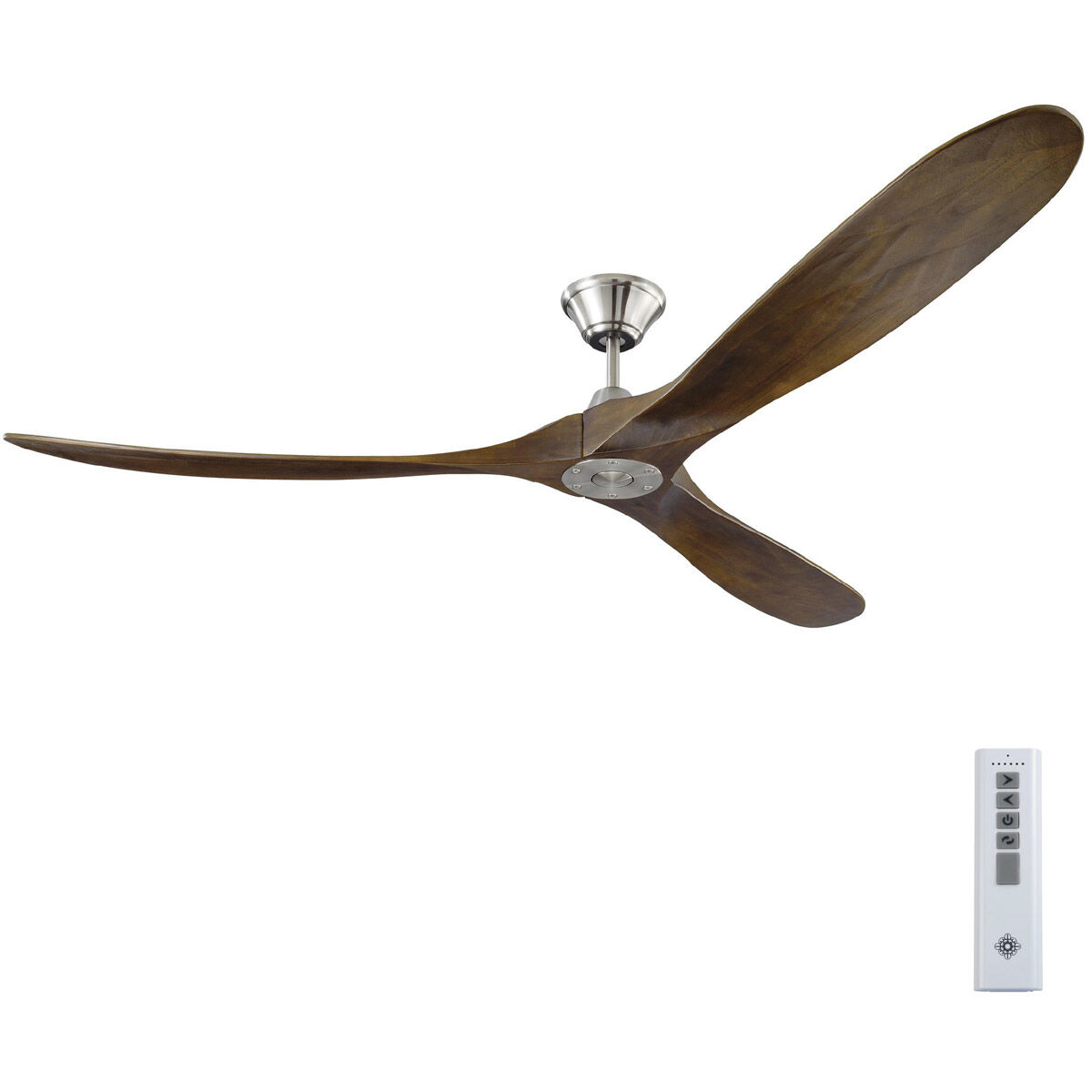 Maverick 70 inch Brushed Steel with Dark Walnut Blades Ceiling Fan
