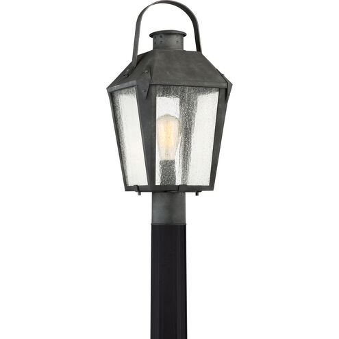 Carriage 1 Light 22 inch Mottled Black Outdoor Post Lantern