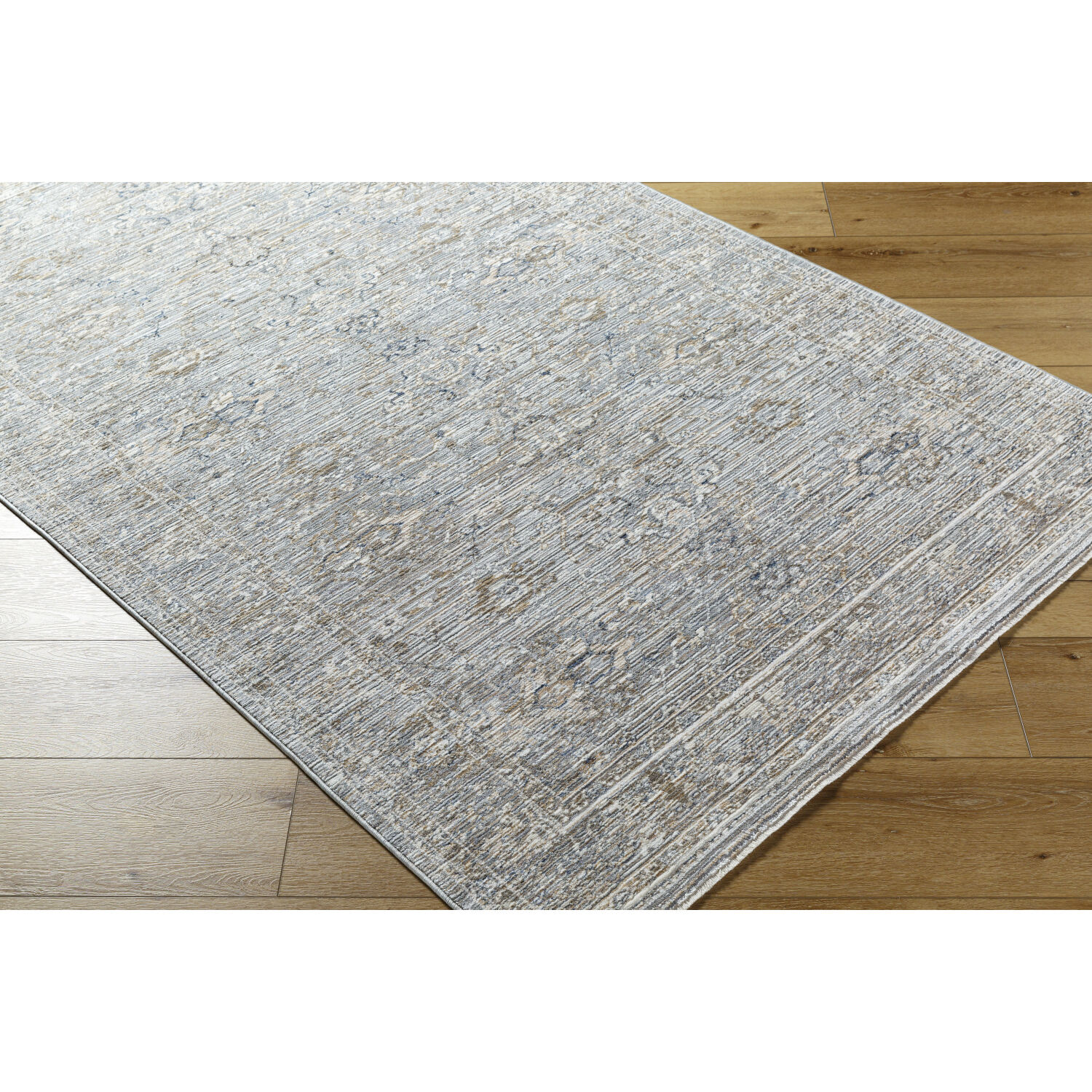 Presidential 38.98 X 24.02 inch Light Silver/Silver/Slate/Metallic - Silver Machine Woven Rug in 2 x 3.25