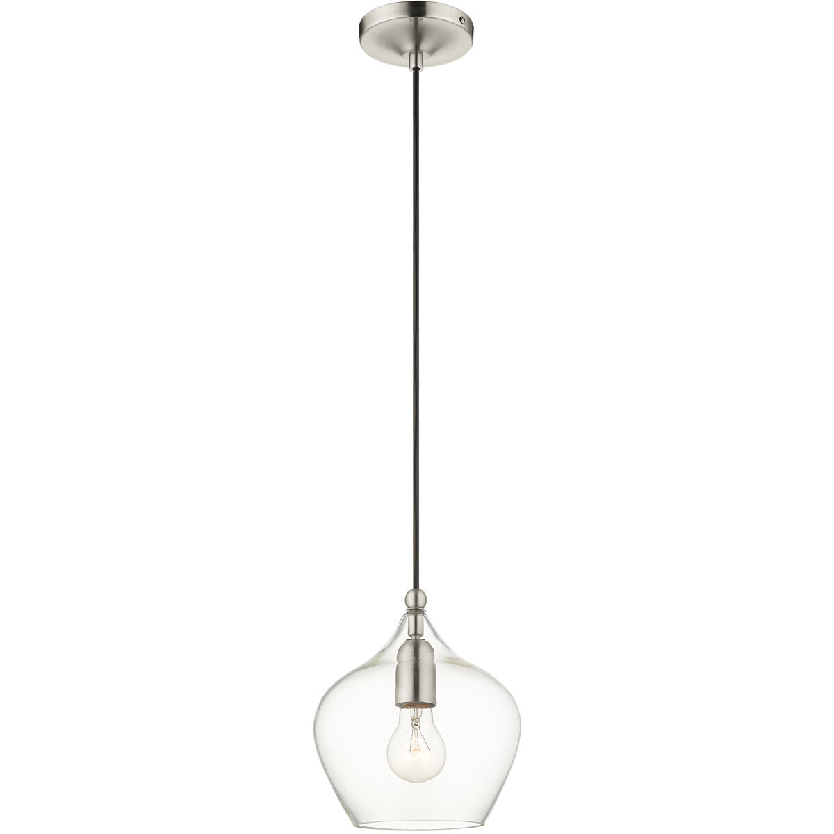 Pendants 1 Light 8 inch Brushed Nickel Pendant Ceiling Light