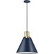 Sonus 1 Light 14 inch Cobalt Blue with Aged Brass Pendant Ceiling Light in Cobalt Blue/Aged Brass