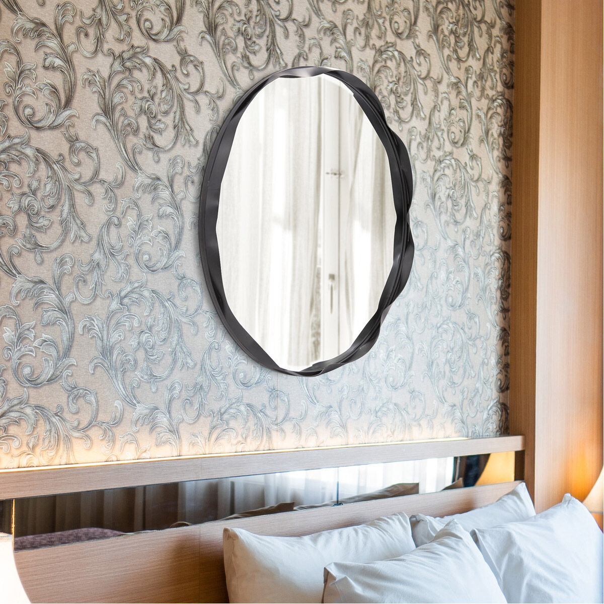 Ripley 35 X 35 inch Matte Black Wall Mirror