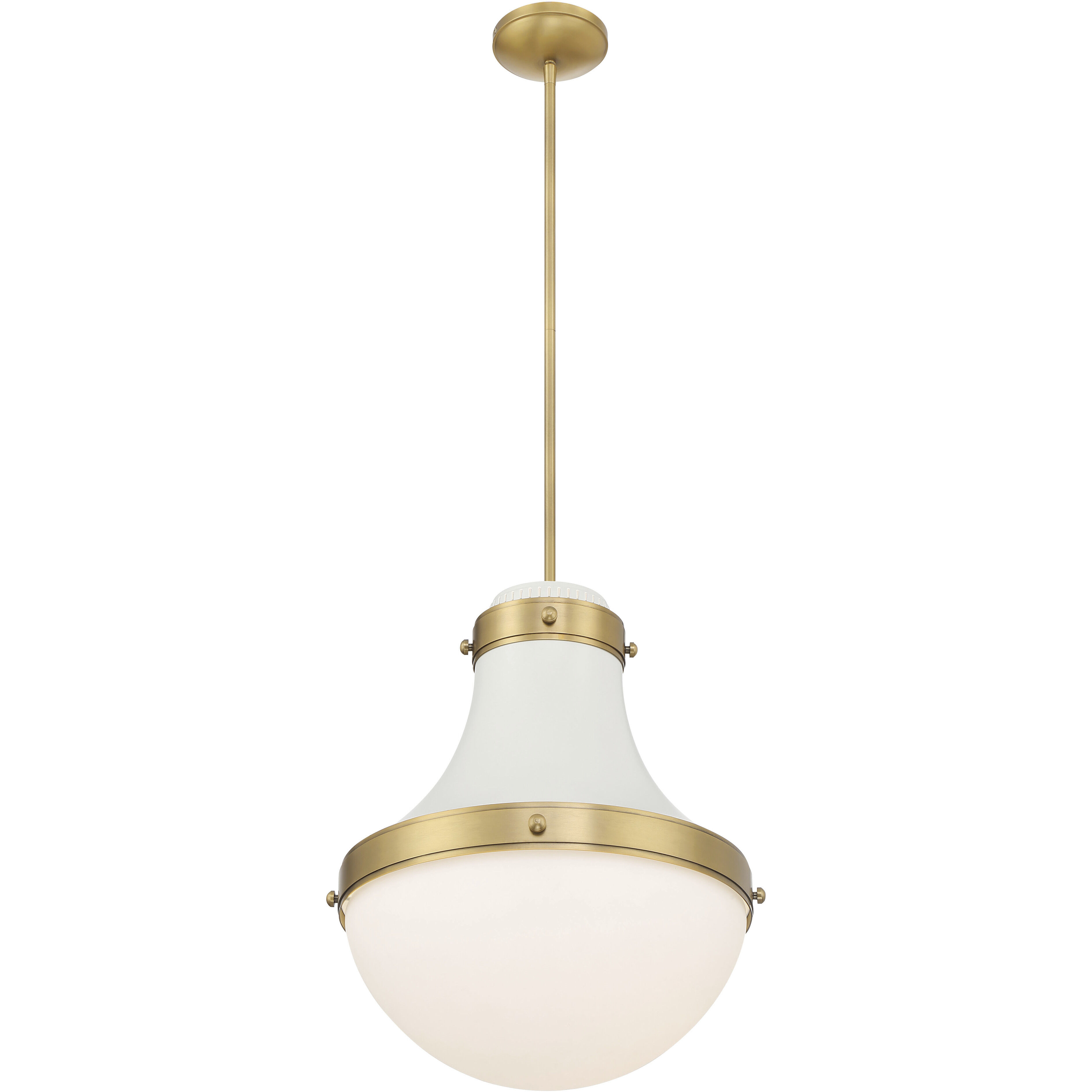 Purelight 1 Light 16.25 inch Legacy Brass and Off White Cream Pendant Ceiling Light