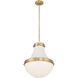 Purelight 1 Light 16.25 inch Legacy Brass and Off White Cream Pendant Ceiling Light