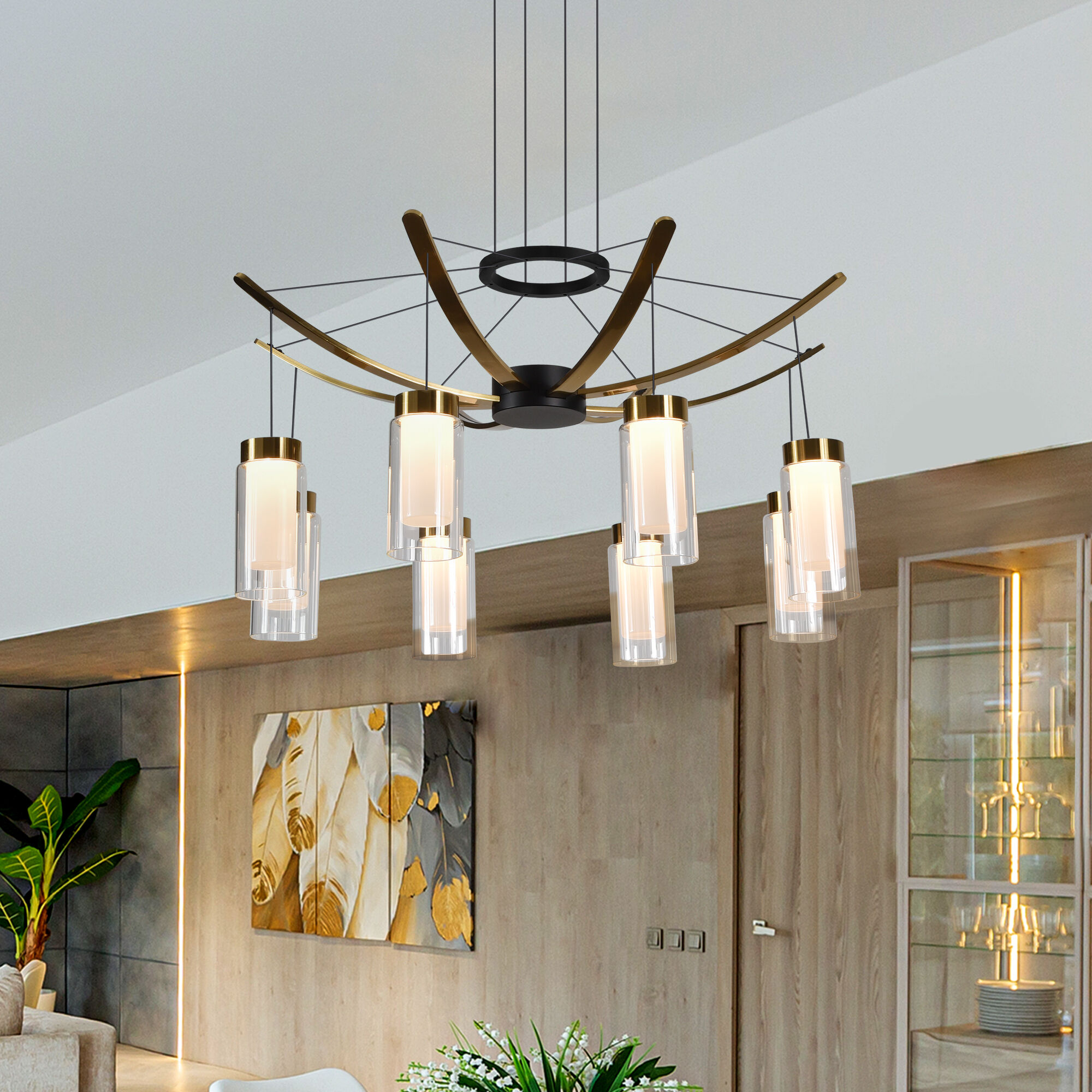 Artisan Collection/GENOA Series 24 inch Black Pendant/Chandelier Ceiling Light