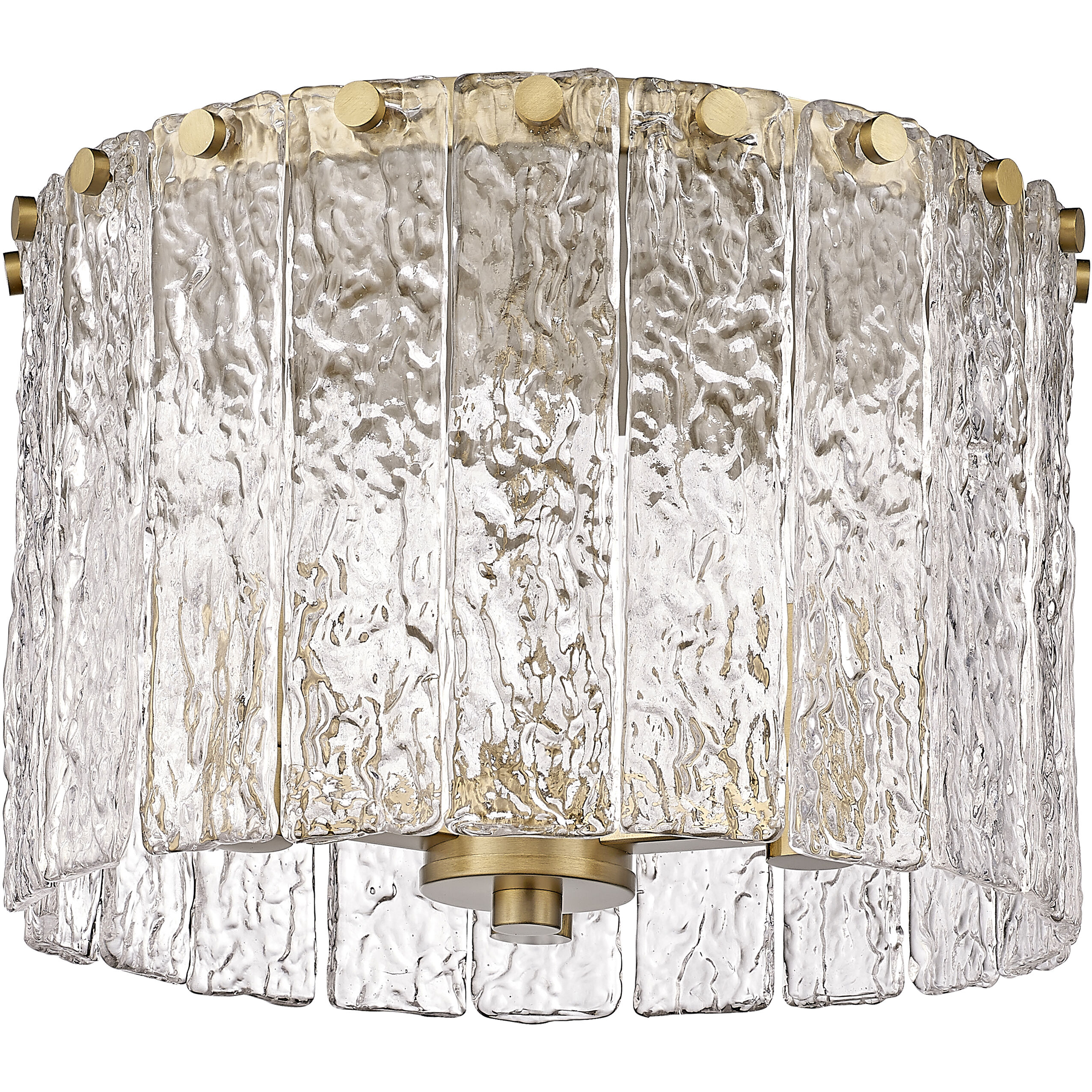 Glacier 3 Light 12.5 inch Modern Gold Flush Mount Ceiling Light