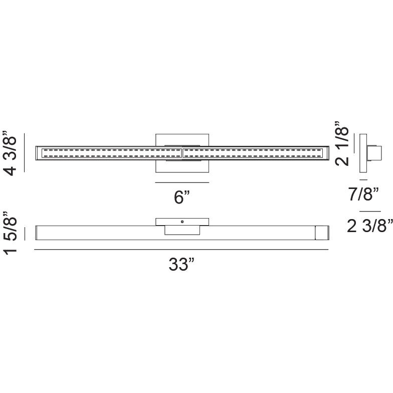 Presley LED 33 inch Matte Black Bath Vanity Light Wall Light