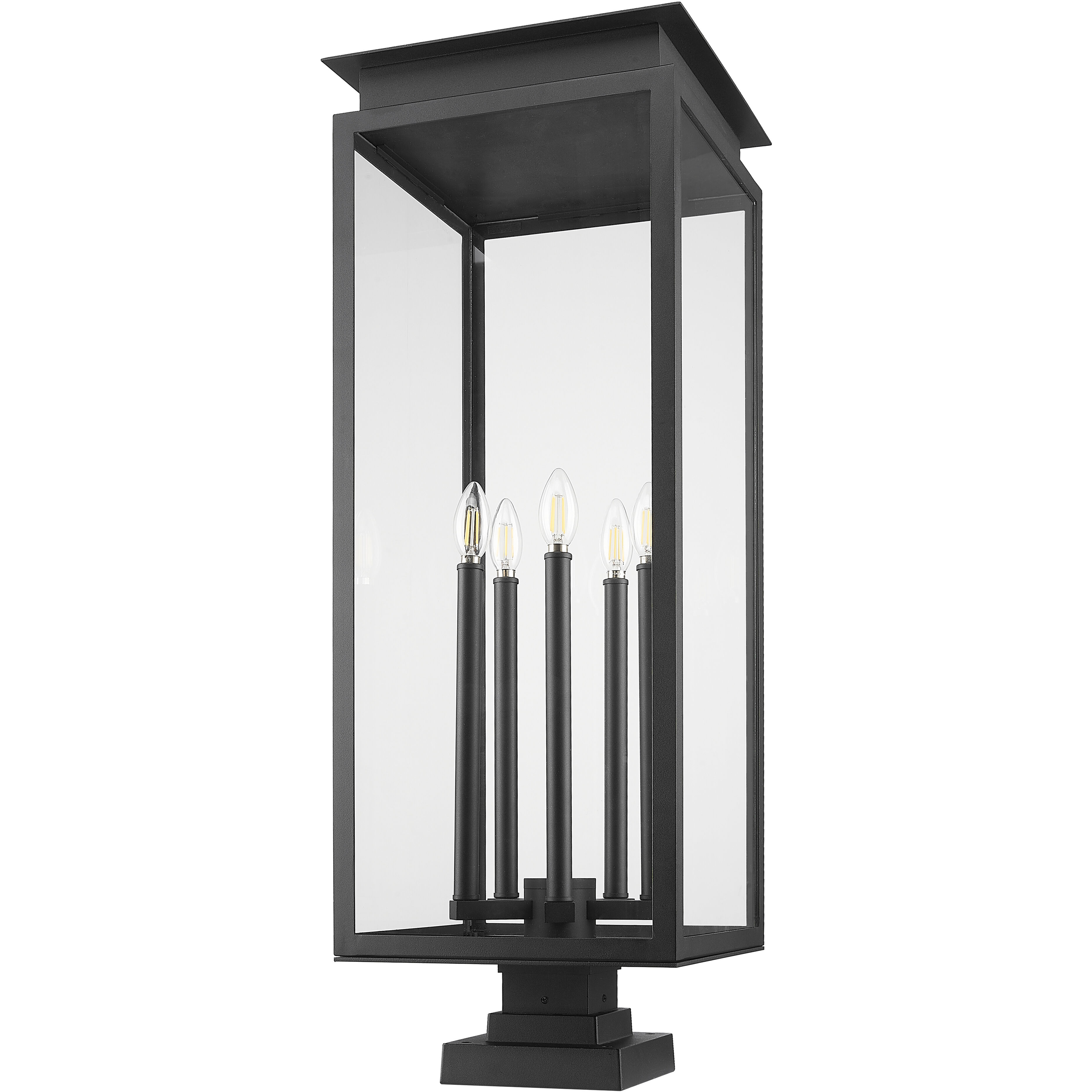 Nova 5 Light 36.75 inch Black Outdoor Pier Mounted Fixture