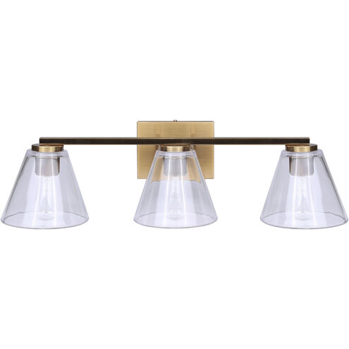 Berklie 3 Light 25.5 inch Gold Vanity Light Wall Light