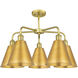 Ballston Cone 5 Light 26 inch Satin Gold Chandelier Ceiling Light