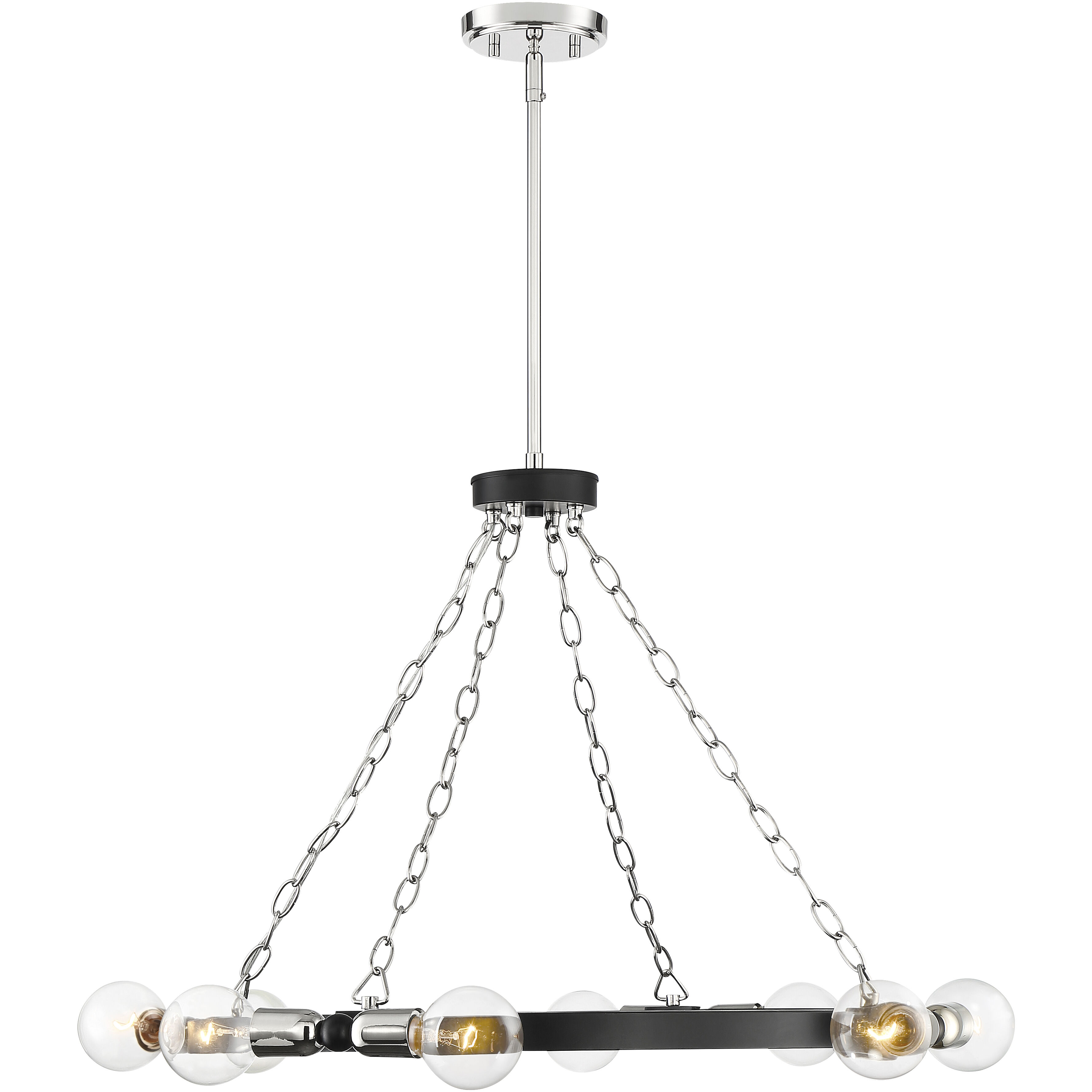 Huxton 8 Light 29.75 inch Black Chandelier Ceiling Light