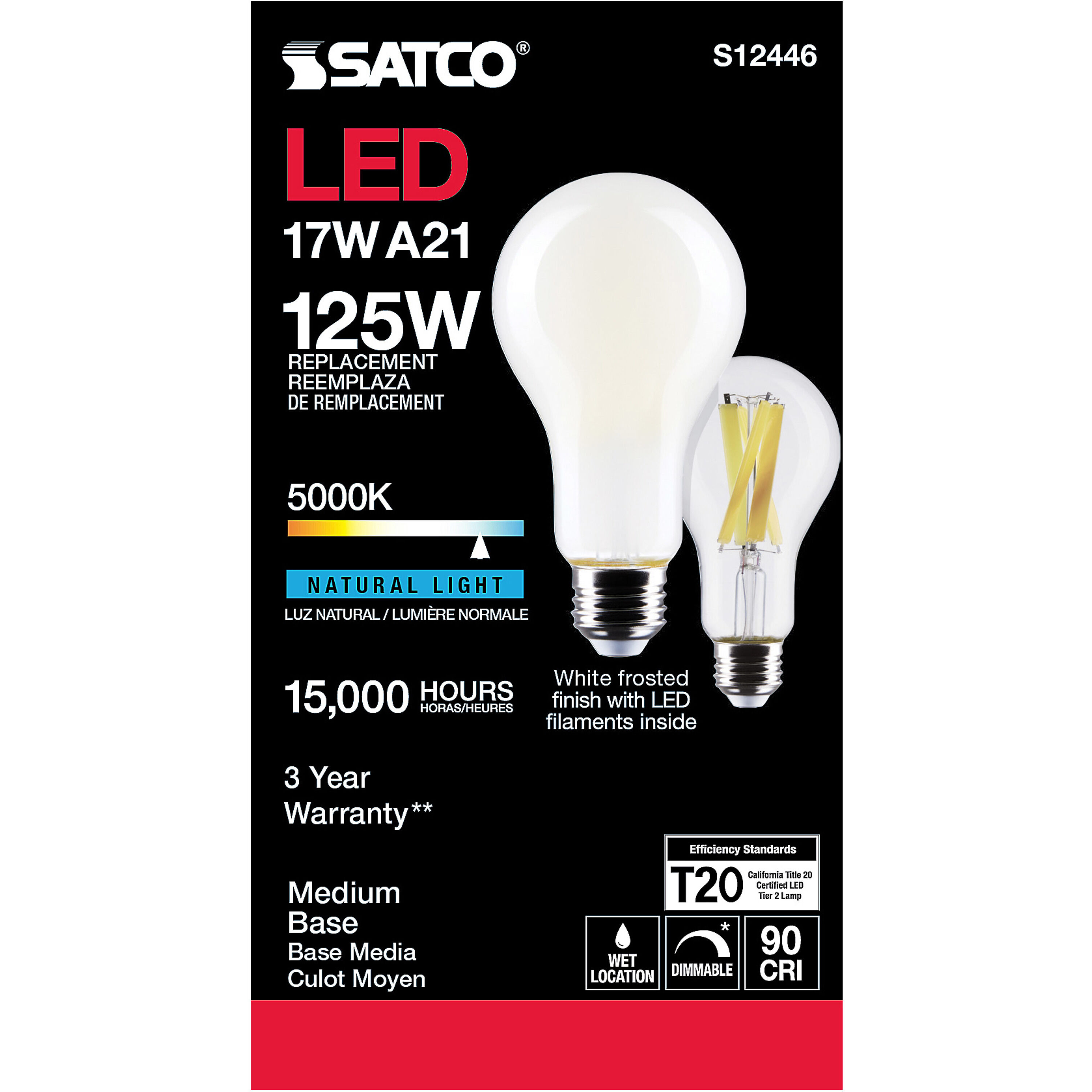 Lumos LED Medium Type A21 17.00 watt 5000K Light Bulb