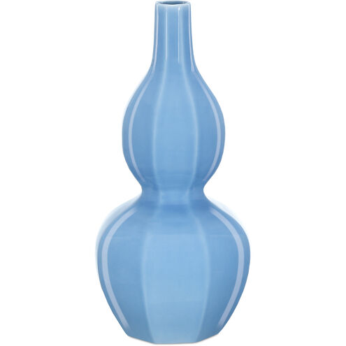 Sky Blue 18 inch Octagonal Double Gourd Vase