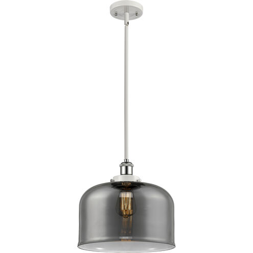 Ballston X-Large Bell 1 Light 8 inch White and Polished Chrome Pendant Ceiling Light in Plated Smoke Glass